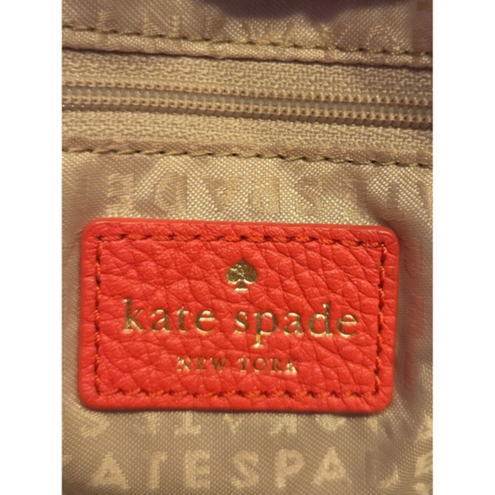 Kate Spade NY Grant Park Hadlen Pebbled Leather Satchel Crossbody Bag Coral Red - Picture 7 of 16